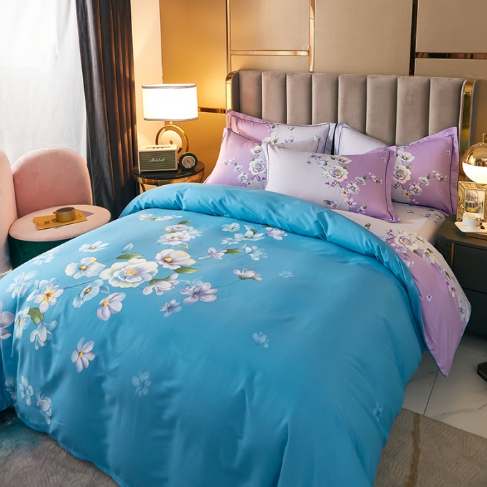 91家纺网 家纺一手货源 找家纺 雲归梦 2021全棉大版四件套中国风花卉 月夕花朝