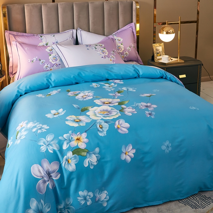 91家纺网 家纺一手货源 找家纺 雲归梦 2021全棉大版四件套中国风花卉 月夕花朝