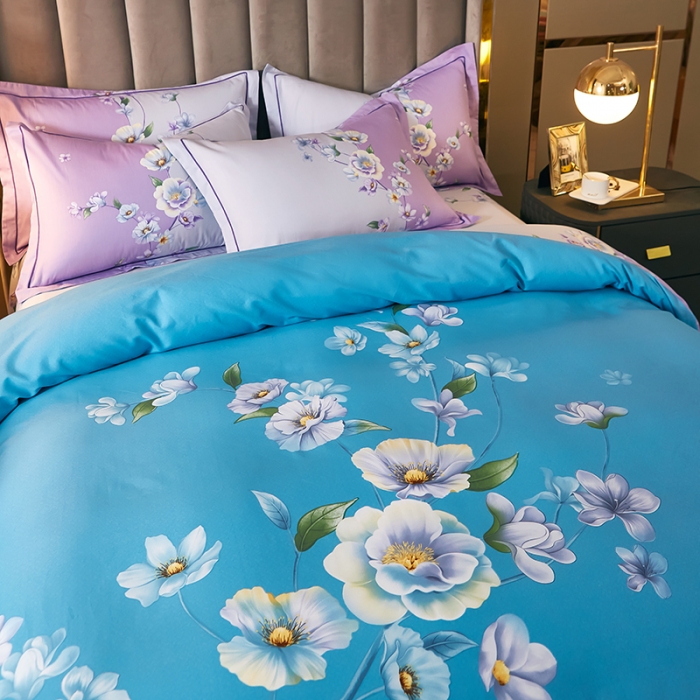 91家纺网 家纺一手货源 找家纺 雲归梦 2021全棉大版四件套中国风花卉 月夕花朝