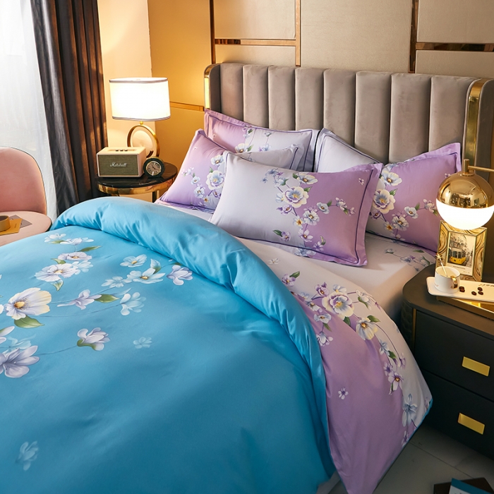 91家纺网 家纺一手货源 找家纺 雲归梦 2021全棉大版四件套中国风花卉 月夕花朝