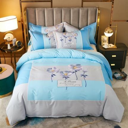 91家纺网 家纺一手货源 找家纺 雲归梦 2021全棉大版四件套中国风花卉知音相遇