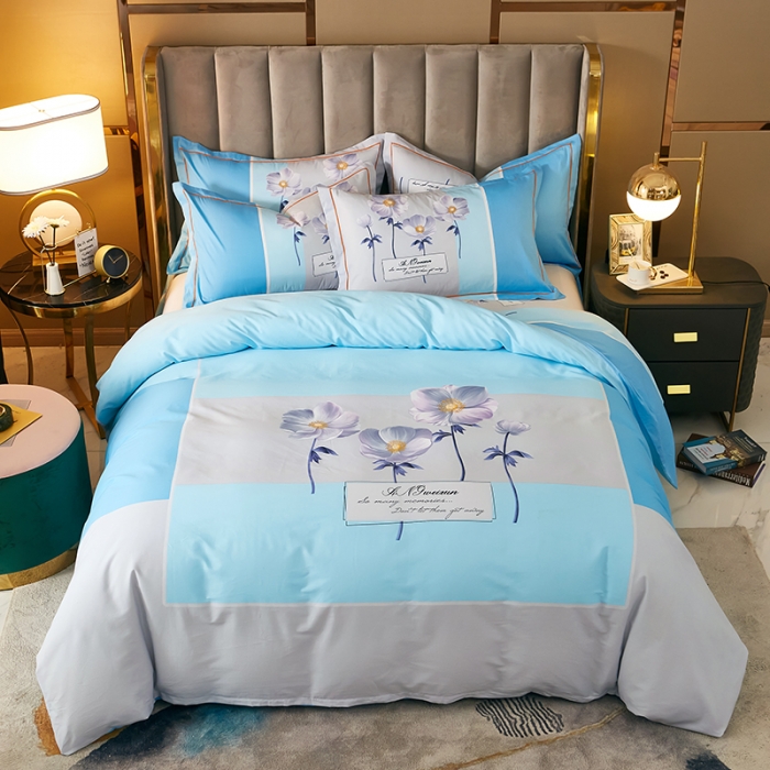 91家纺网 家纺一手货源 找家纺 雲归梦 2021全棉大版四件套中国风花卉知音相遇