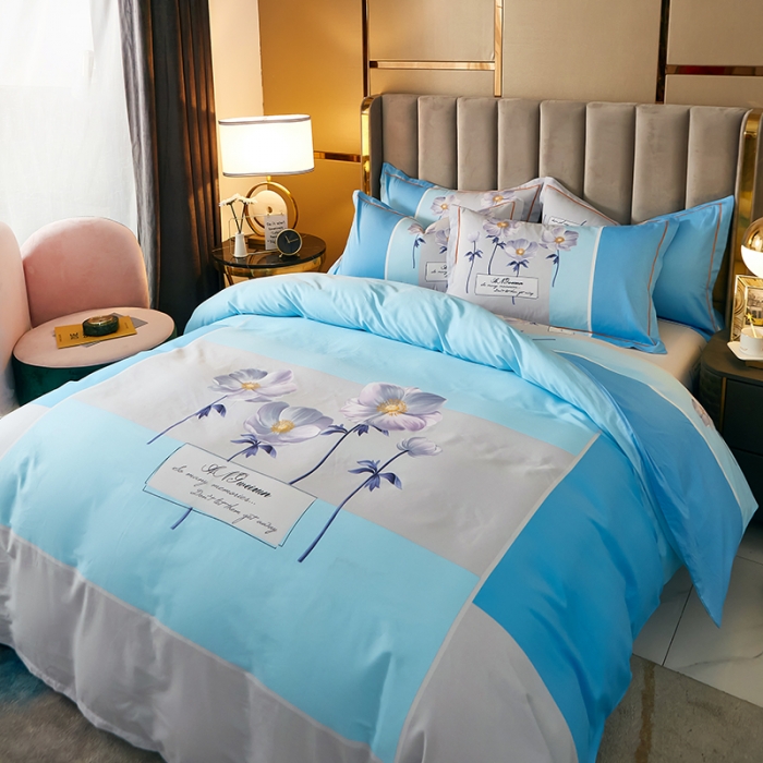 91家纺网 家纺一手货源 找家纺 雲归梦 2021全棉大版四件套中国风花卉知音相遇