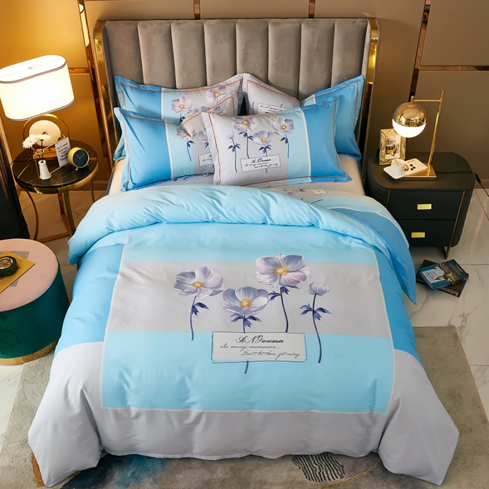 91家纺网 家纺一手货源 找家纺 雲归梦 2021全棉大版四件套中国风花卉知音相遇