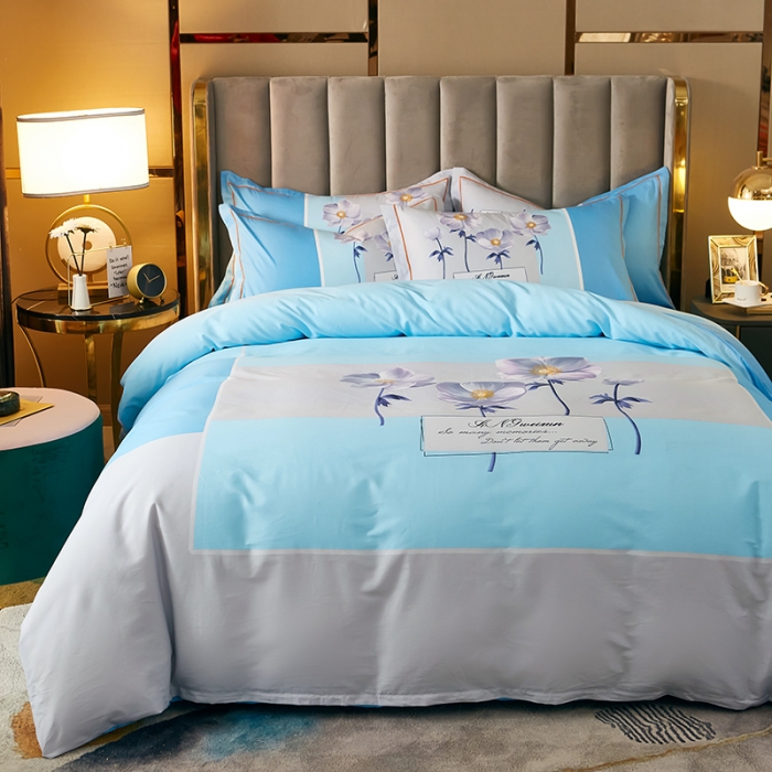 91家纺网 家纺一手货源 找家纺 雲归梦 2021全棉大版四件套中国风花卉知音相遇