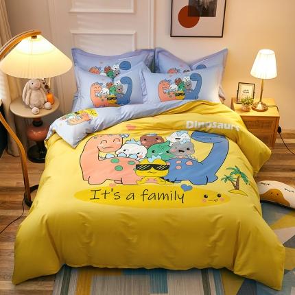 91家纺网 家纺一手货源 找家纺 （总）雲归梦 2021全棉大版四件套可爱卡通系列