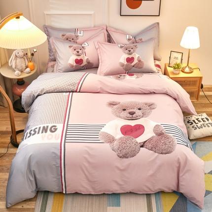 91家纺网 家纺一手货源 找家纺 （总）雲归梦 2021全棉大版四件套可爱卡通系列