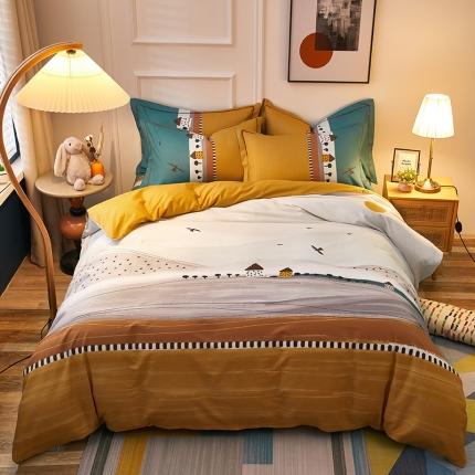 91家纺网 家纺一手货源 找家纺 （总）雲归梦 2021全棉大版四件套可爱卡通系列