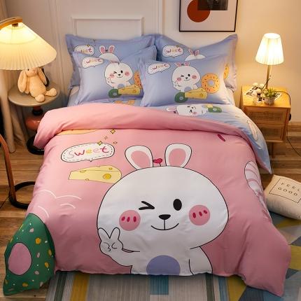 91家纺网 家纺一手货源 找家纺 （总）雲归梦 2021全棉大版四件套可爱卡通系列