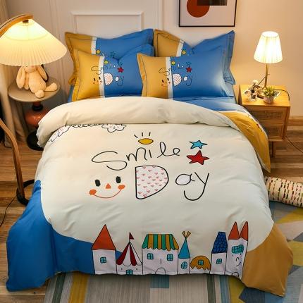 91家纺网 家纺一手货源 找家纺 （总）雲归梦 2021全棉大版四件套可爱卡通系列