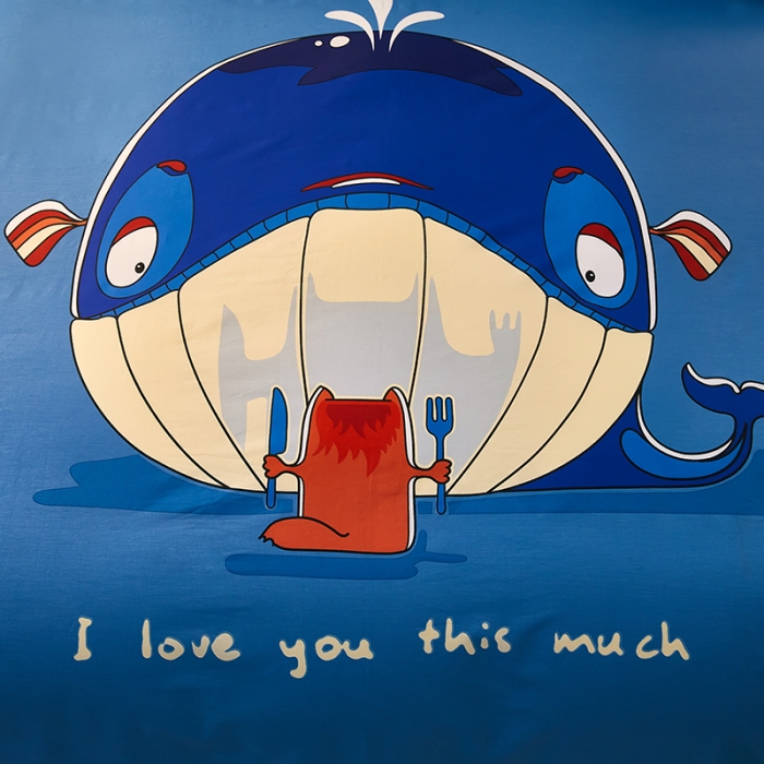 91家纺网 家纺一手货源 找家纺 雲归梦 2021全棉大版四件套可爱卡通系列 碧水鲸波