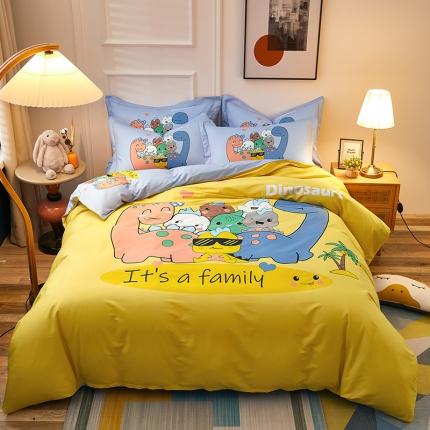 雲归梦 2021全棉大版四件套可爱卡通系列 宠物联盟（黄）
