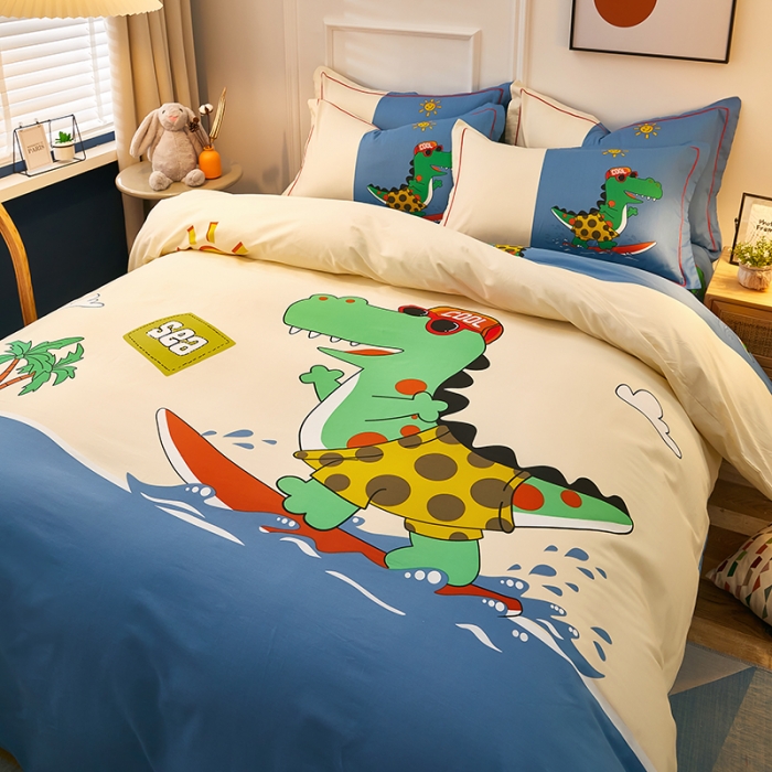 91家纺网 家纺一手货源 找家纺 雲归梦 2021全棉大版四件套可爱卡通系列 度假风