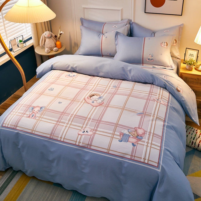 91家纺网 家纺一手货源 找家纺 雲归梦 2021全棉大版四件套可爱卡通系列 可爱多