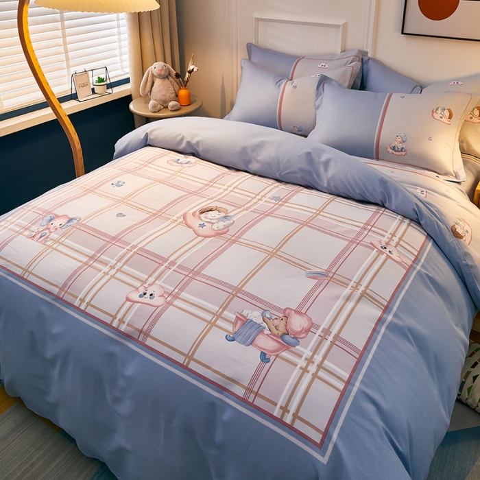 91家纺网 家纺一手货源 找家纺 雲归梦 2021全棉大版四件套可爱卡通系列 可爱多