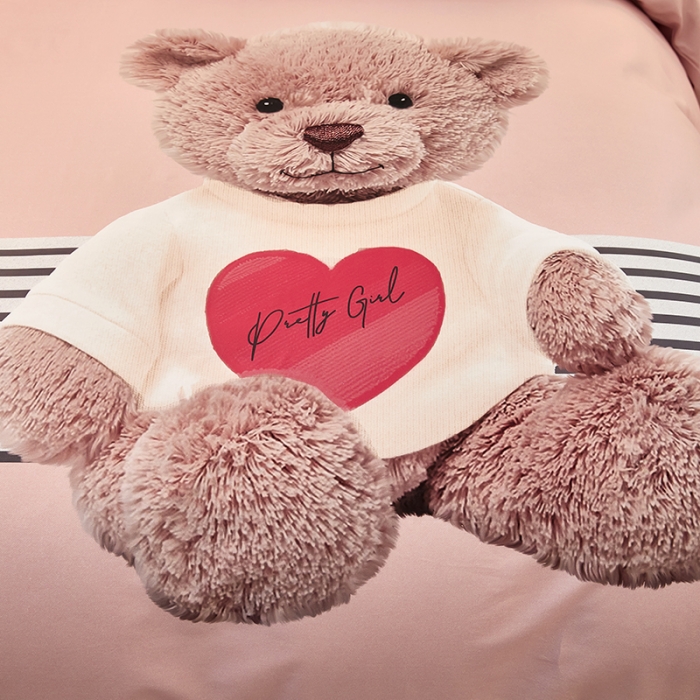 91家纺网 家纺一手货源 找家纺 雲归梦 2021全棉大版四件套可爱卡通系列 玲珑熊