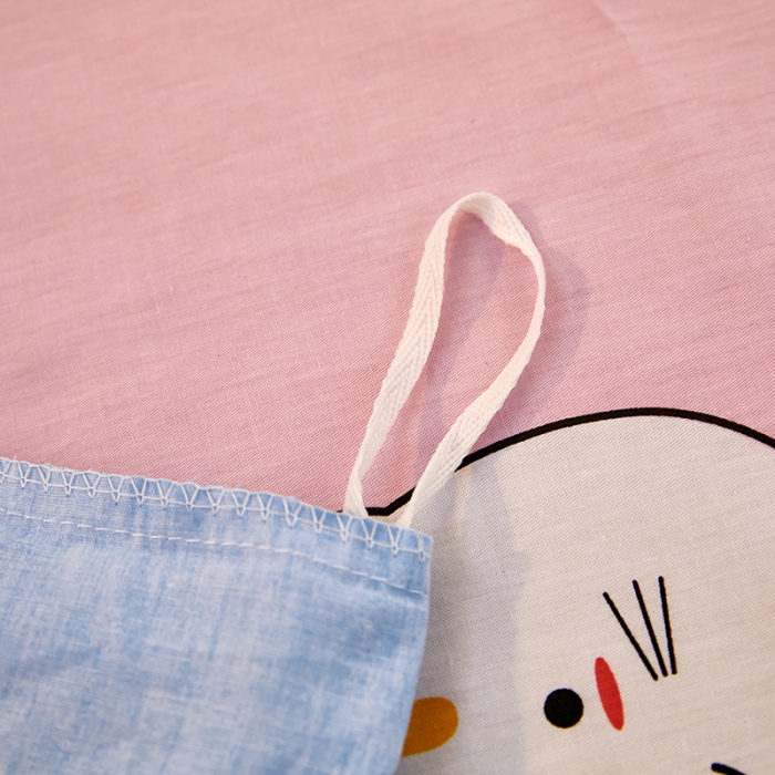 91家纺网 家纺一手货源 找家纺 雲归梦 2021全棉大版四件套可爱卡通系列 喵星人（粉）