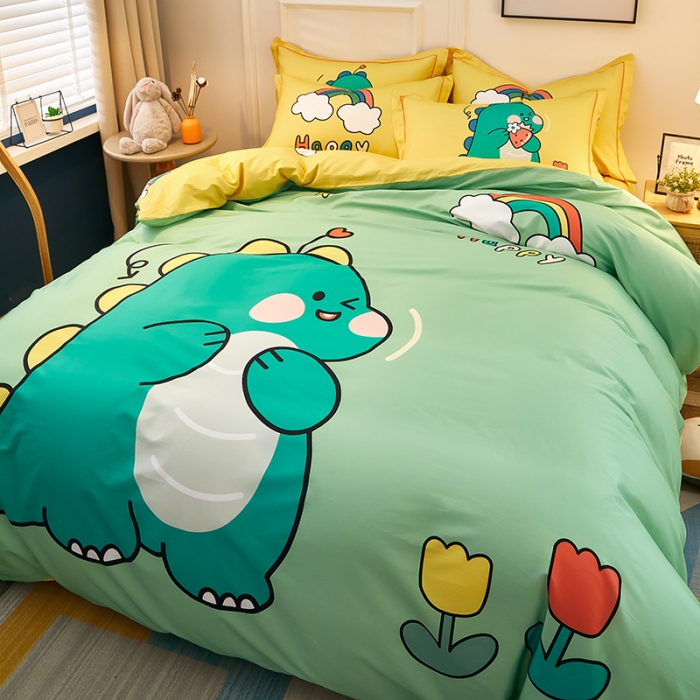 91家纺网 家纺一手货源 找家纺 雲归梦 2021全棉大版四件套可爱卡通系列 糖宝