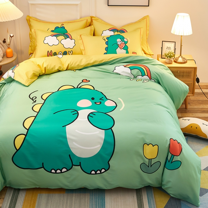 91家纺网 家纺一手货源 找家纺 雲归梦 2021全棉大版四件套可爱卡通系列 糖宝