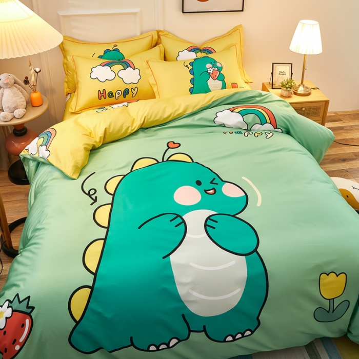 91家纺网 家纺一手货源 找家纺 雲归梦 2021全棉大版四件套可爱卡通系列 糖宝