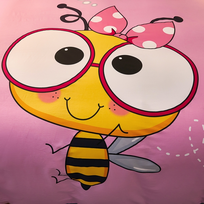 91家纺网 家纺一手货源 找家纺 雲归梦 2021全棉大版四件套可爱卡通系列 小蜜蜂