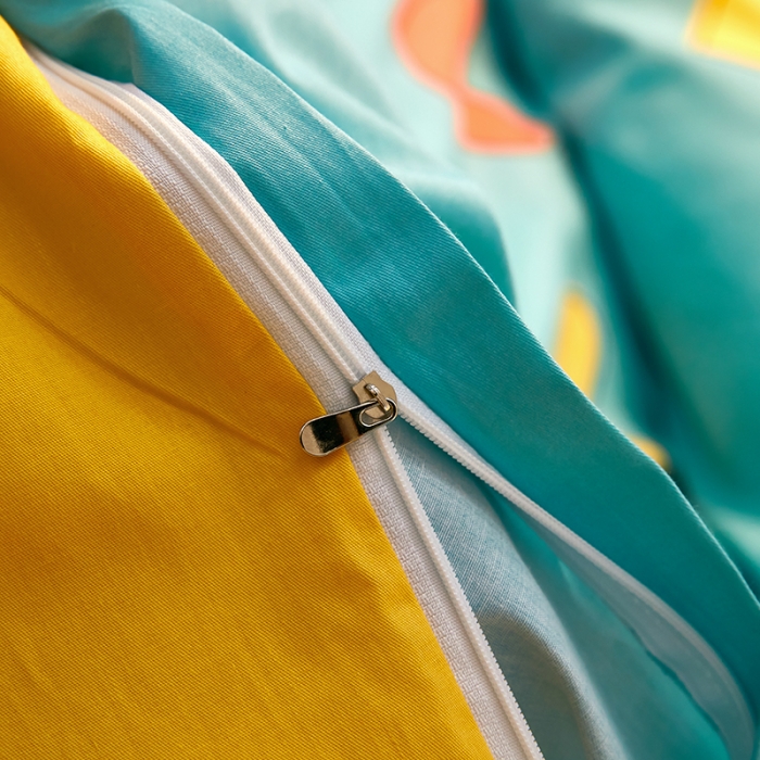 91家纺网 家纺一手货源 找家纺 雲归梦 2021全棉大版四件套可爱卡通系列 心心相印（兰）