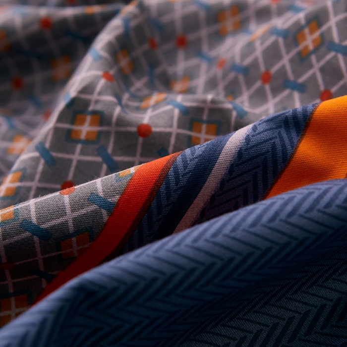 91家纺网 家纺一手货源 找家纺 雲归梦 2021全棉大版四件套休闲格条系列 奥德利