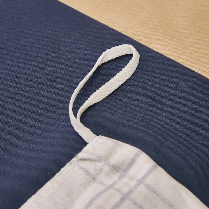 91家纺网 家纺一手货源 找家纺 雲归梦 2021全棉大版四件套休闲格条系列 查尔斯蓝