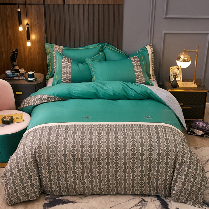 91家纺网 家纺一手货源 找家纺 雲归梦 2021全棉大版四件套休闲格条系列 戴维森