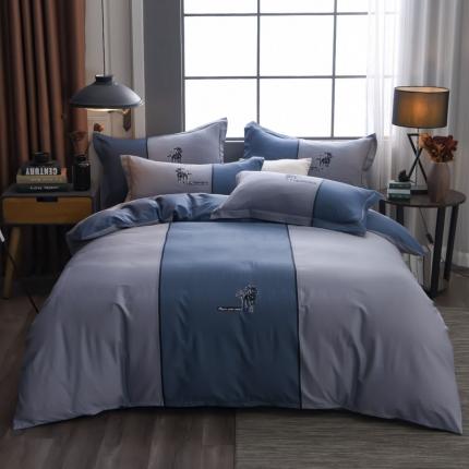 雲归梦 2021全棉大版四件套休闲格条系列 酷派