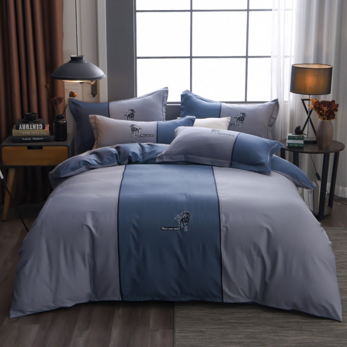 91家纺网 家纺一手货源 找家纺 雲归梦 2021全棉大版四件套休闲格条系列 酷派