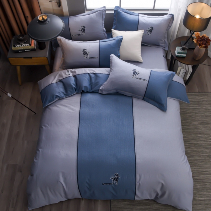 91家纺网 家纺一手货源 找家纺 雲归梦 2021全棉大版四件套休闲格条系列 酷派