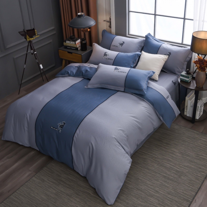 91家纺网 家纺一手货源 找家纺 雲归梦 2021全棉大版四件套休闲格条系列 酷派