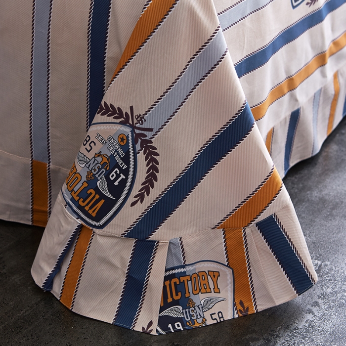 91家纺网 家纺一手货源 找家纺 雲归梦 2021全棉大版四件套休闲格条系列 酷玩