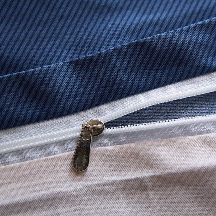 91家纺网 家纺一手货源 找家纺 雲归梦 2021全棉大版四件套休闲格条系列 酷玩