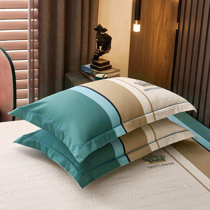 91家纺网 家纺一手货源 找家纺 雲归梦 2021全棉大版四件套休闲格条系列 来生缘