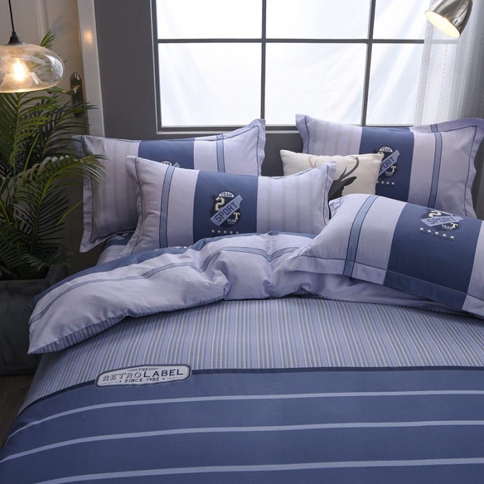 91家纺网 家纺一手货源 找家纺 雲归梦 2021全棉大版四件套休闲格条系列 罗马之旅