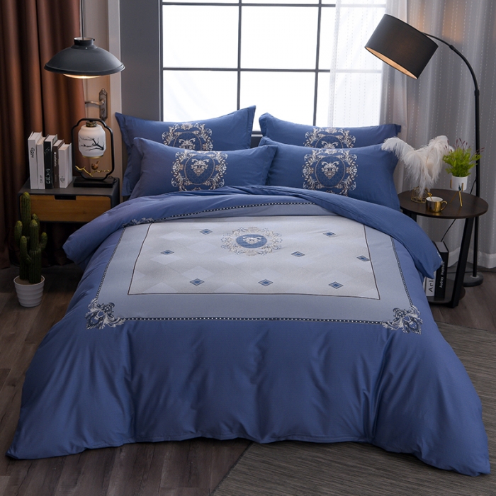 91家纺网 家纺一手货源 找家纺 雲归梦 2021全棉大版四件套休闲格条系列 罗赛思