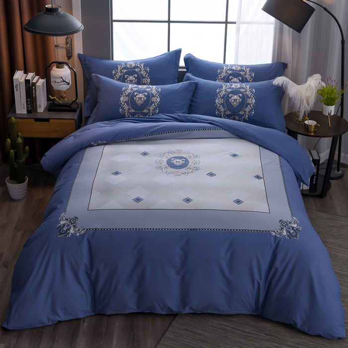 91家纺网 家纺一手货源 找家纺 雲归梦 2021全棉大版四件套休闲格条系列 罗赛思