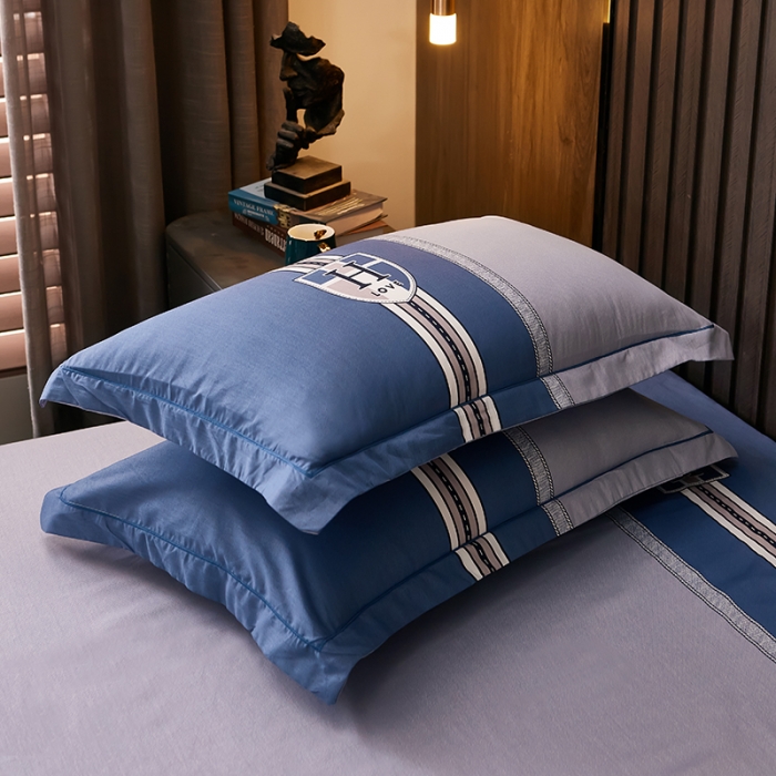 91家纺网 家纺一手货源 找家纺 雲归梦 2021全棉大版四件套休闲格条系列 马德里