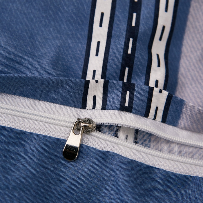 91家纺网 家纺一手货源 找家纺 雲归梦 2021全棉大版四件套休闲格条系列 马德里