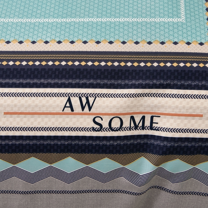 91家纺网 家纺一手货源 找家纺 雲归梦 2021全棉大版四件套休闲格条系列 天长地久