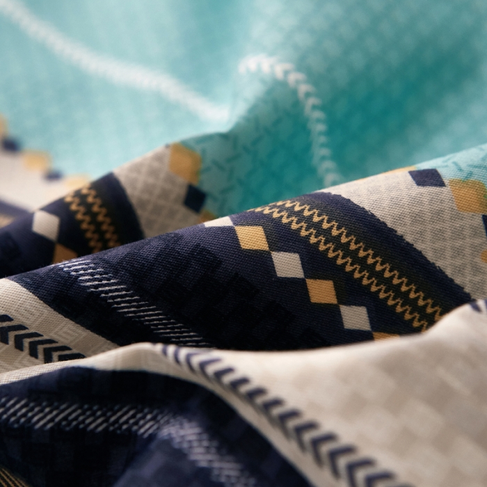 91家纺网 家纺一手货源 找家纺 雲归梦 2021全棉大版四件套休闲格条系列 天长地久