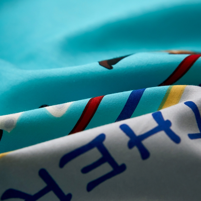 91家纺网 家纺一手货源 找家纺 雲归梦 2021全棉大版四件套休闲格条系列 衍生（蓝）