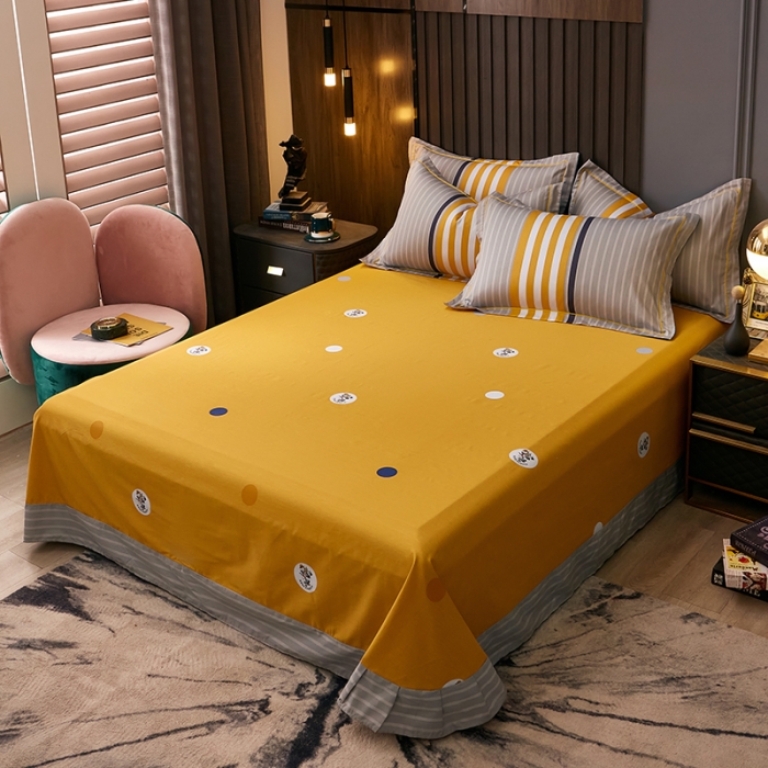 91家纺网 家纺一手货源 找家纺 雲归梦 2021全棉大版四件套休闲格条系列 寻彩（兰）