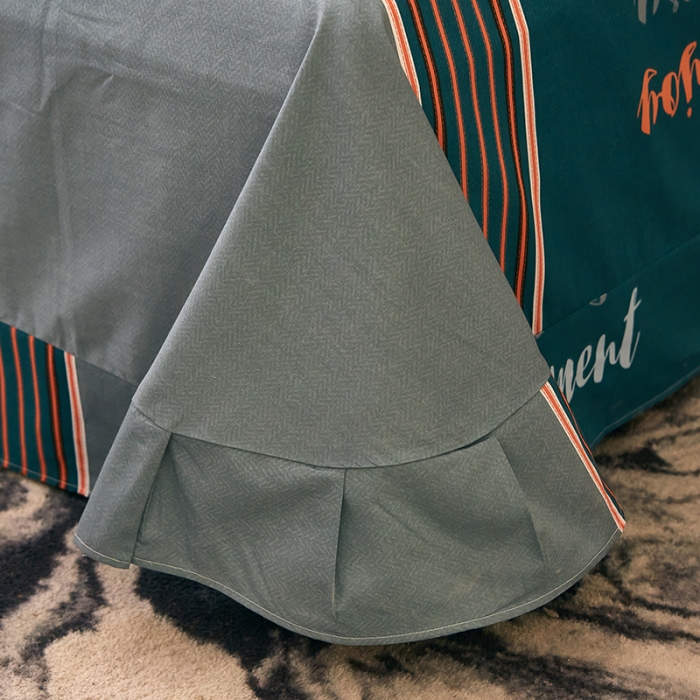 91家纺网 家纺一手货源 找家纺 雲归梦 2021全棉大版四件套休闲格条系列 时尚元素