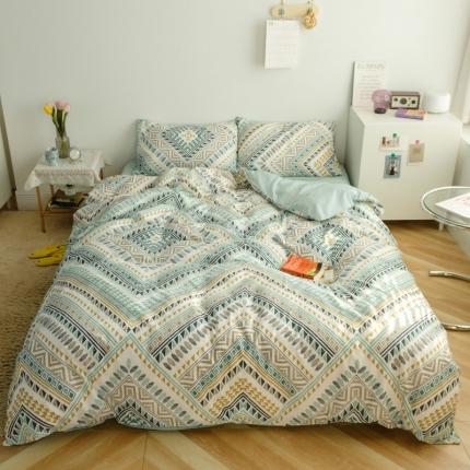 91家纺网 家纺一手货源 找家纺 （总）希文 21新款全棉13372印花四件套塞纳庄园系列