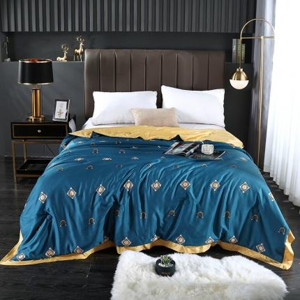 91家纺网 家纺一手货源 找家纺 娇逸 2021新款40天丝莫代尔轻奢时尚款夹边夏凉被 皇家生活