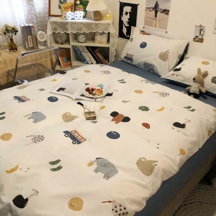 91家纺网 家纺一手货源 找家纺 HL原创 2021新款13372全棉四件套 欢乐丛林