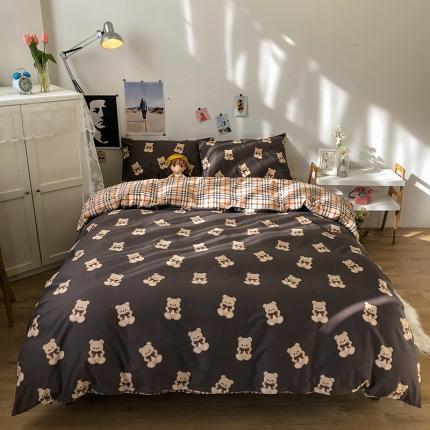 91家纺网 家纺一手货源 找家纺 HL原创 2021新款13372全棉四件套 咖啡屋